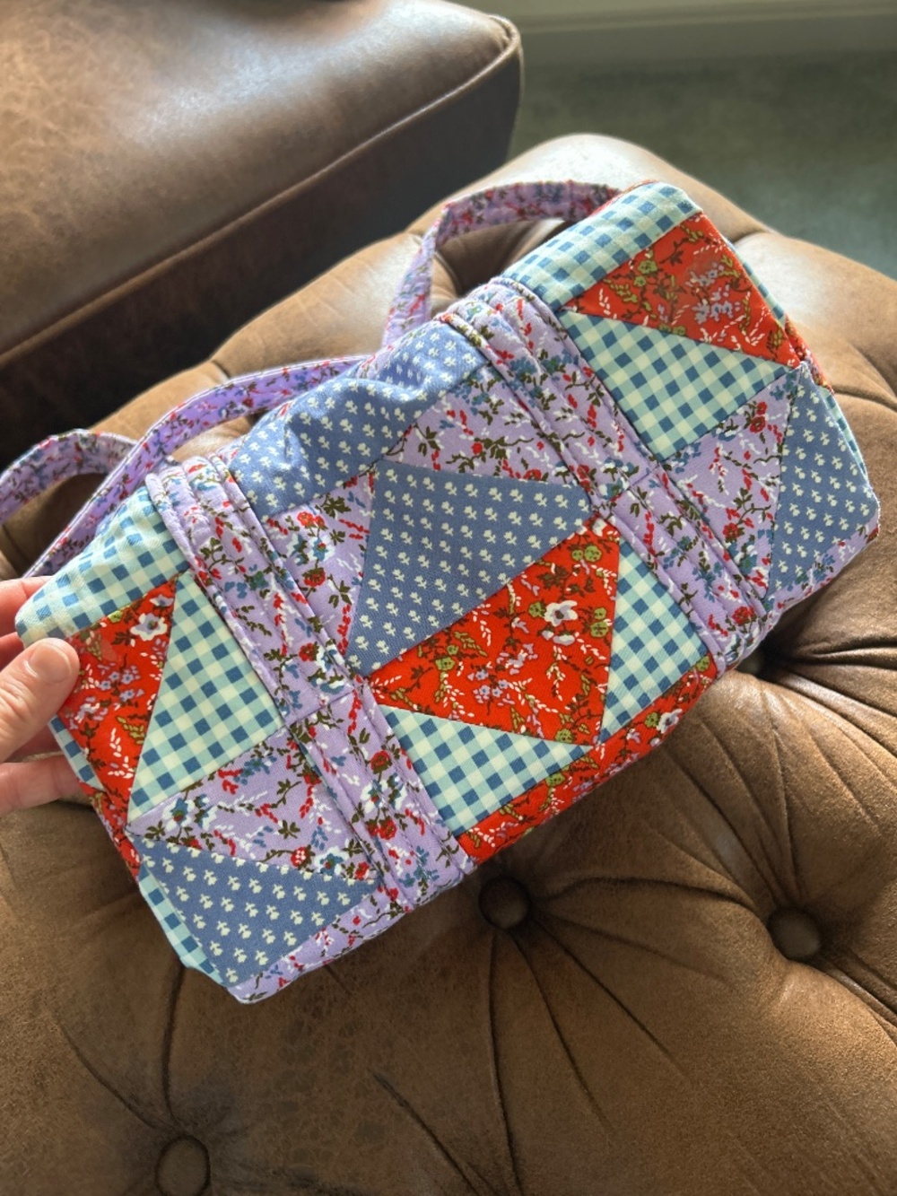 Vera Bradley Original 100 Handbag Flying Geese Patchwork - Picture 4 of 4